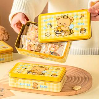 กล่องโลหะ กล่องTin สี่เหลี่ยมผืนผ้าพิมพ์ลายหมี  ขนาด 11.5*19…