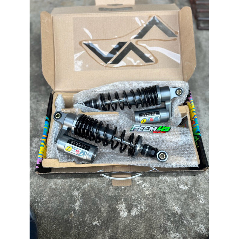 โช้คแก๊สซี่ GAZi รองท็อปใส่ WAVEทุกรุ่น 320/330มิล(มีกระปุก) สีดำ