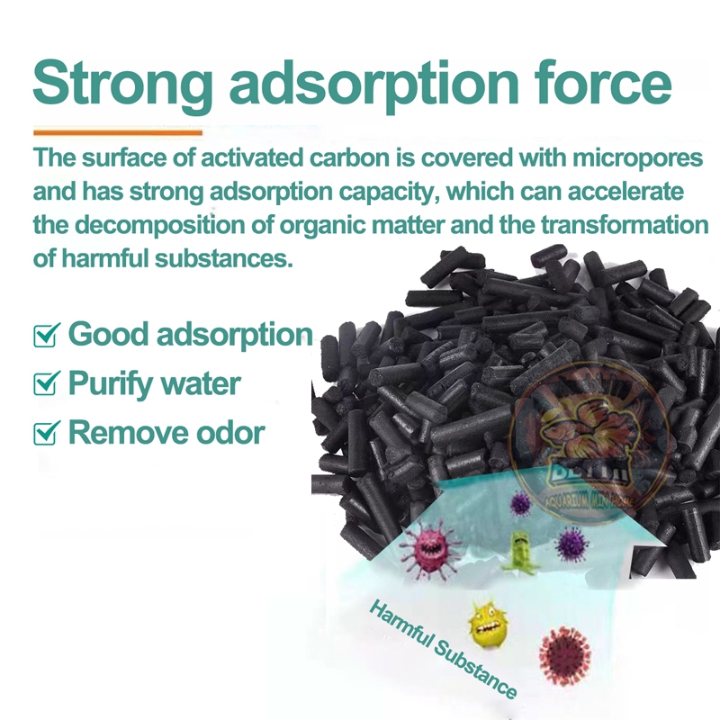 ถ่านคาร์บอน วัสดุกรอง ถ่านกรองน้ำ พร้อมถุงตาข่าย สำหรับกรองน้ำบ่อปลา ดูดซับ กลิ่น สี ของเสีย 420กรัม/ถุง - รูปที่ 3