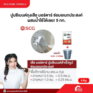 ปูนซ่อมอเนกประสงค์ เสือมอร์ตาร์ ปูนซีเมนต์สำเร็จรูป (1 ถุง ขนาด 5กก.) ปูนถุง ซ่อมบ้าน ปรับปรุงบ้าน ปูนซ่อมแซม
