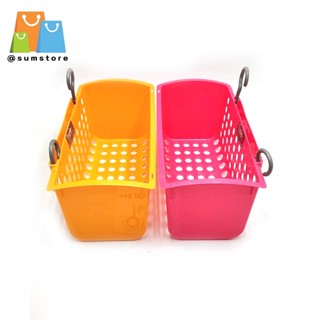 ตะกร้าเหลี่ยมผืนผ้ามีรู สีเรนโบว์แบบแขวน 16x29.5x14cm