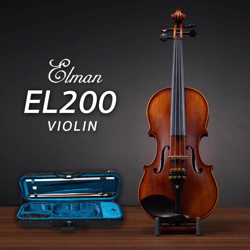 [ใส่โค้ดลด1000บ.] Elman EL200 ไวโอลิน Violin Size 1/2 1/4 3/4 4/4 พร้อมกระเป๋า เครื่องวัดความชื้น คั