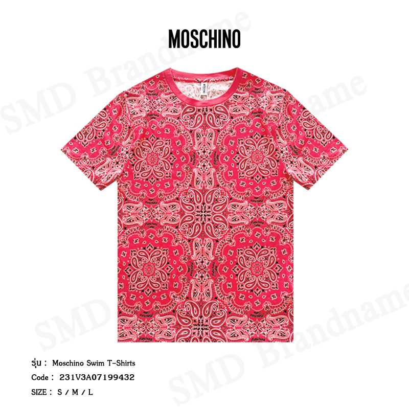 Moschino เสื้อยืดคอกลมผู้ชาย รุ่น Moschino Swim T-Shirts Code: 231V3A07199432