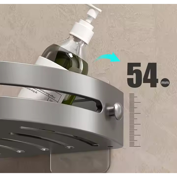 ชั้นวางของ ในห้องน้ำ ชั้นวางห้องน้ำ ABS ติดผนัง ไม่ต้องเจาะรู ชั้นเข้ามุม - รูปที่ 6