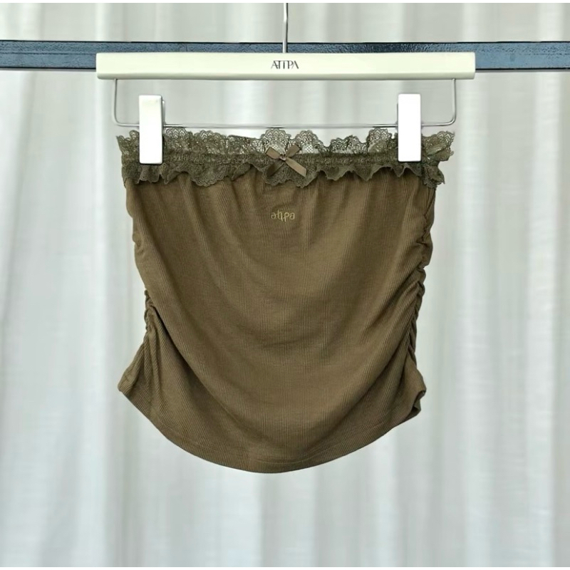 Atipa เสื้อเกาะอกดีเทลลูกไม้