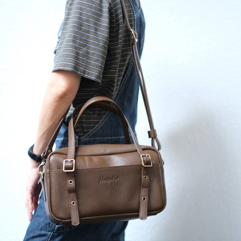 กระเป๋าหนังแท้รุ่นใหม่!! น่ารักสุดๆ ขึ้นไหล่ได้ สะพายข้างได้ จุเบา หนังวัว Minato by Hatsukoi Bag