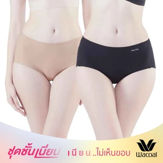 Wacoal กางเกงชั้นเนียน Anti-bacteria Cool Innovation รุ่น WU3K00 รูปแบบเต็มตัว สีโอวัลติน-ดำ (OT-BL)