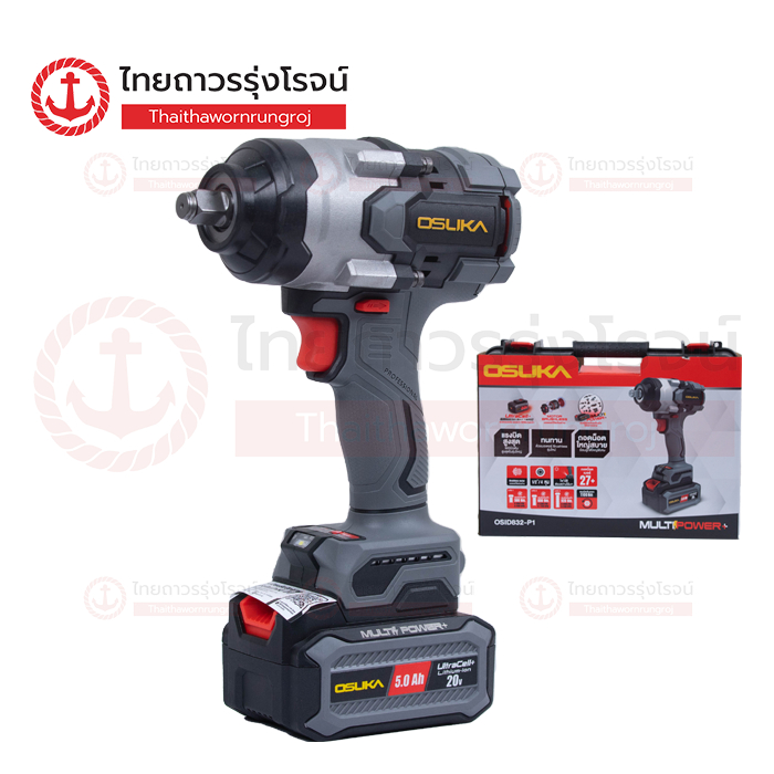 OSUKA บล็อคไร้สาย 1/2นิ้ว(12mm) 20v AOSK0087 C1xB1x5.0ah 1100nm BLM OSID832-P1 (ครบชุด)*ชุด(ชุด)