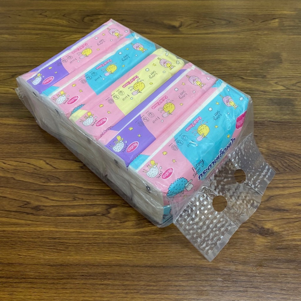 กระดาษทิชชู่ Flamingo แพ็ค5ห่อ( สุ่มลาย) ราคาประหยัด