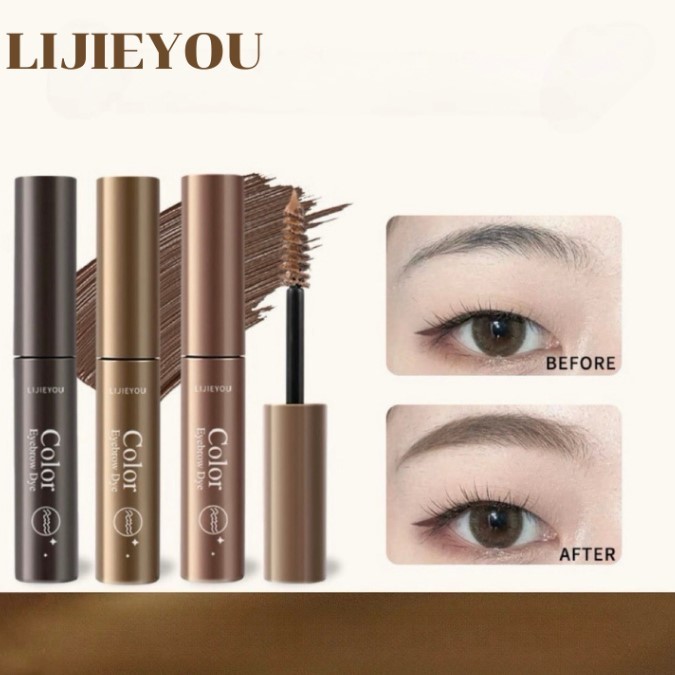 LIJIEYOU 4552 มาสคาร่าคิ้ว 3 มิติ มาสคาร่าครีมย้อมคิ้ว เจลปัดขนคิ้วตั้งฟู ปัดไรผม โทนน้ำตาล เรียงเส้นสวย กันน้ำกันเหงื่อ