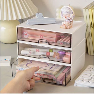 ฟรีสติ๊กเกอร์ ลิ้นชักเก็บของ รุ่นใหม่ วางซ้อนได้หลายชั้น กล่องเก็บของ อะคริลิก ลิ้นชักใส่ของ