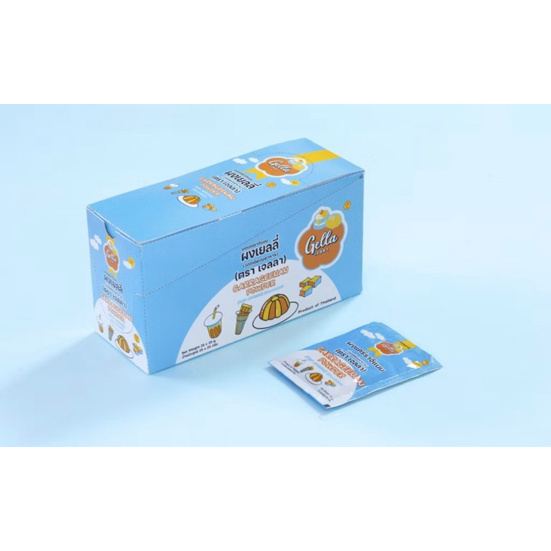 ผงเยลลี่ ผงแคร์ราจีแนน (คาราจีเเนน) ตรา เจลลา ขนาด 25 กรัม จำนวน 10 ซอง