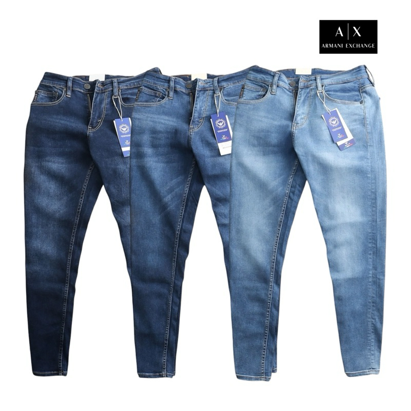 Armani Exchange jeans กางเกงยีนส์ขายาวผ้ายืด