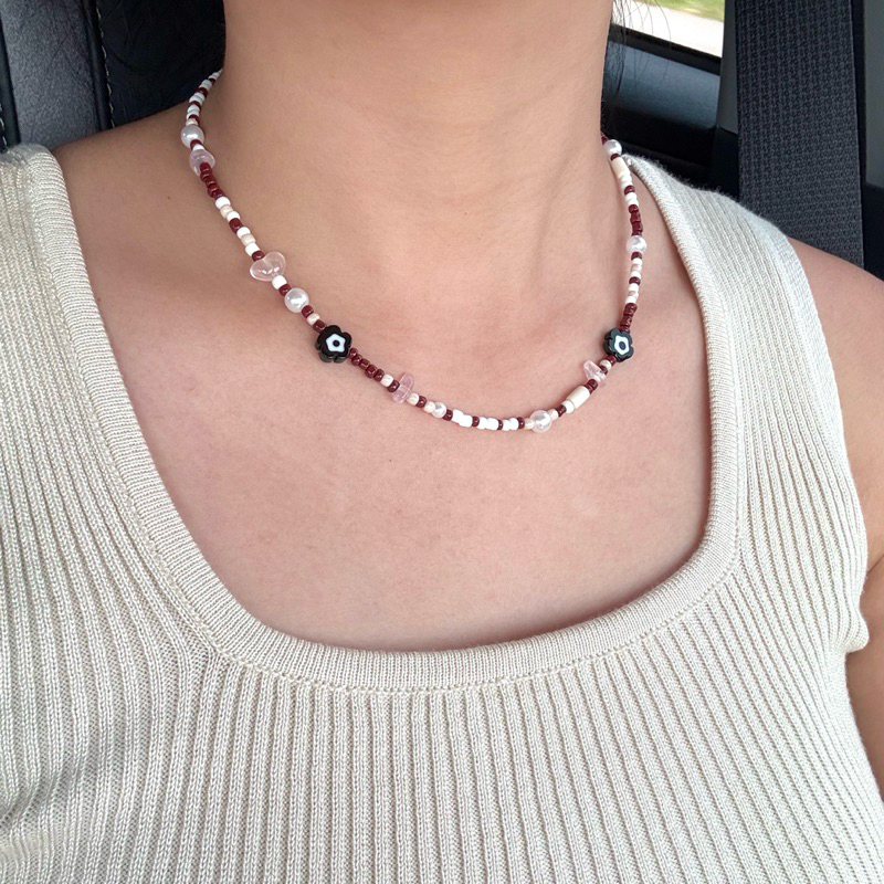 Piing me Necklace | สร้อยคอเปลือกหอยโทนสีน้ำตาลครีม