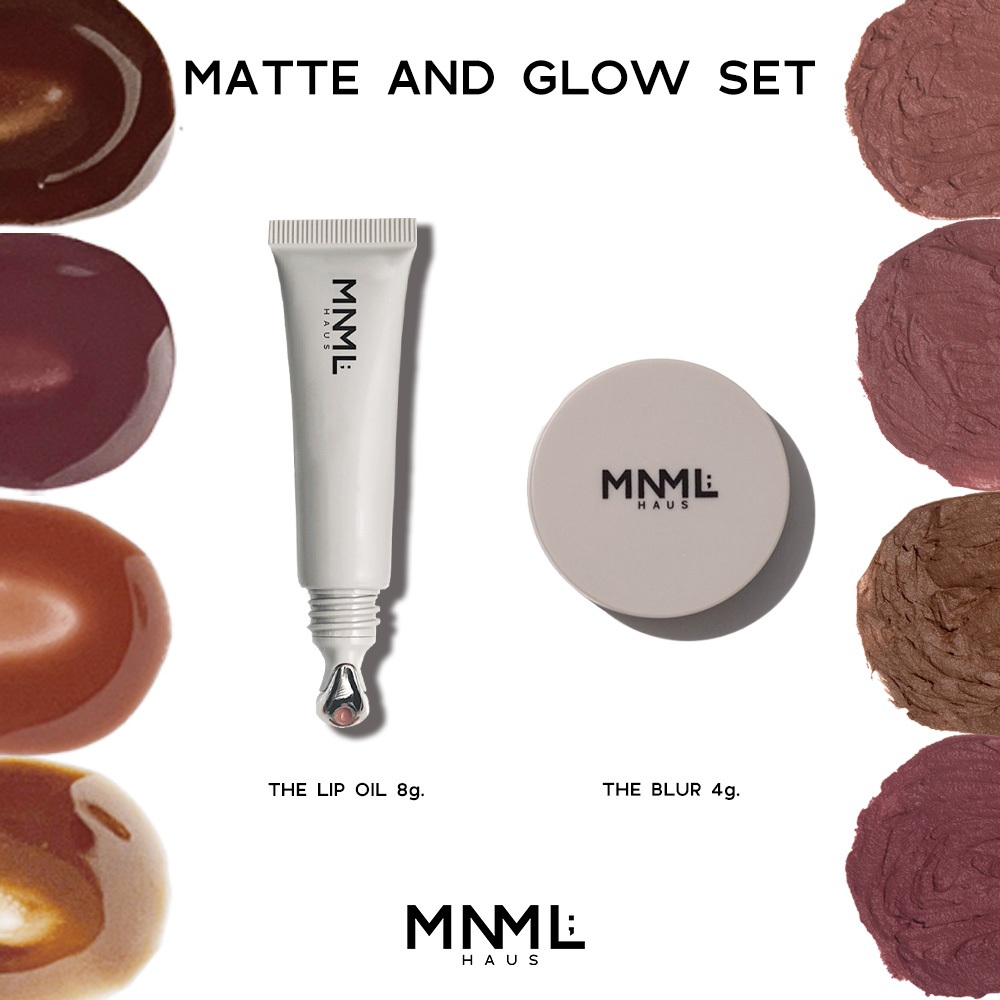 MNML HAUS | MATTE AND GLOW SET : THE BLUR LIP 'N' CHEEK + THE LIP OIL