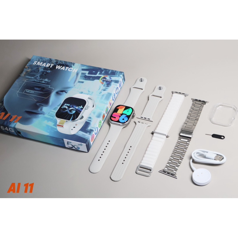 ✳️ใหม่ล่าสุด✳️ นาฬิกา smart watch Ultra AI 11 ใส่ซิม โทรเข้าออก เชื่อมไวไฟได้