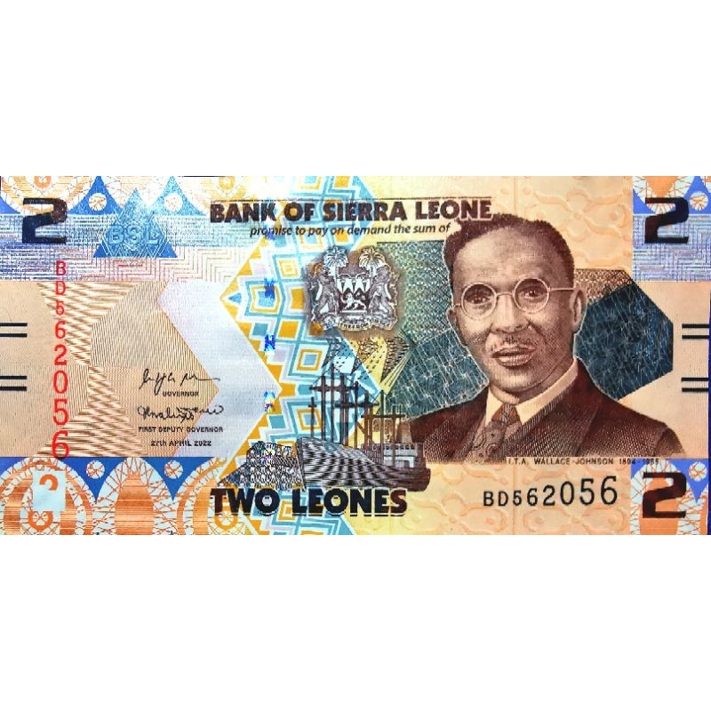 แบงก์​​เซราลีออน Sierra​ Leone, 2 Leone, ไม่​ผ่าน​ใช้​ UNC, B1209