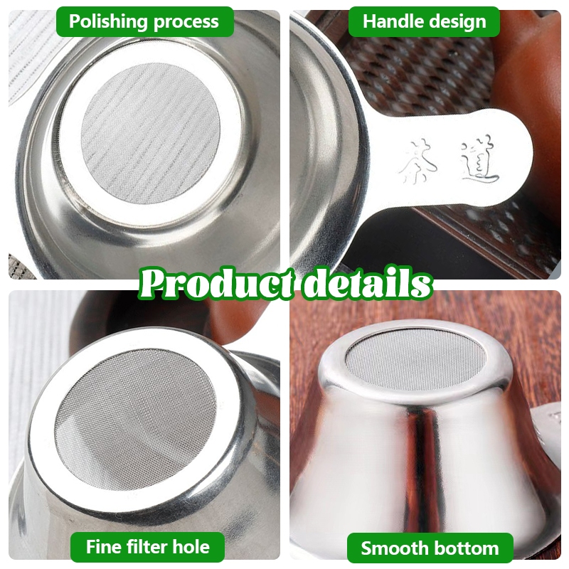 【 ของดีในบ้าน】ตะแกรงกรองชา สแตนเลส 304 แบบตาข่ายเลเซอร์  ตะแกรงกรองชาปากเป็ดคู่ขัดเงาละเอียด - รูปที่ 3