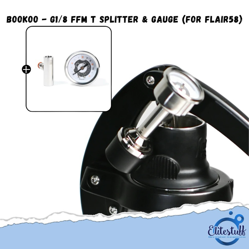 BooKoo - ชุดข้อต่อตัวทีและเกจวัดสำหรับเครื่องชงกาแฟ