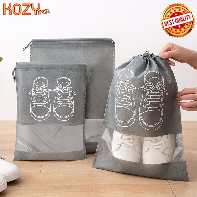 kozimor ถุงใส่รองเท้าแบบหูรูด กันน้ำกันฝุ่น 27x36cm/32x44cm ถุงเก็บรองเท้า พกพาสะดวก