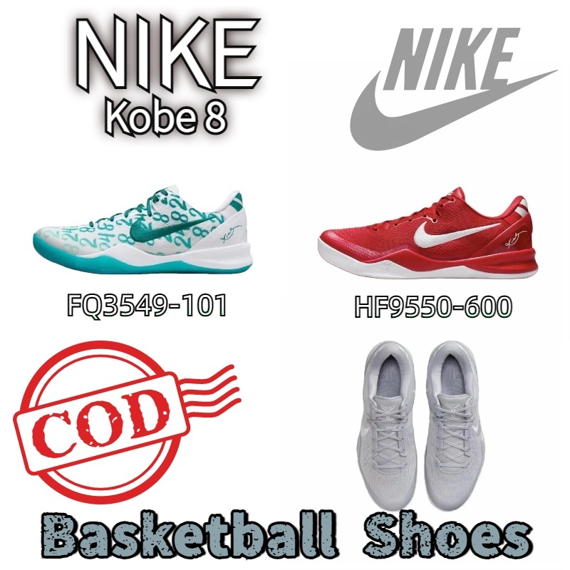 【100% แท้ รองเท้าบาส】NIKE Kobe 8 รองเท้าบาสเกตบอล black FV6325-100