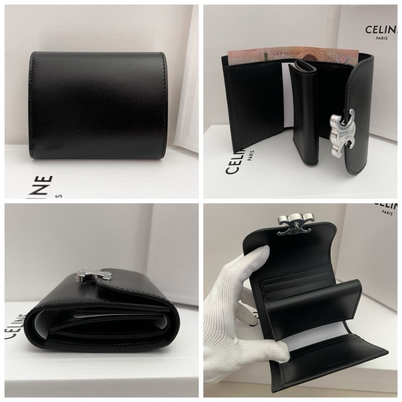 👜: New!! Celine Triomphe Tri-fold Wallet รับสีไหนแจ้งนะคะ‼️ก่อนกดสั่งรบกวนทักมาเช็คสต๊อคก่อนนะคะ‼️