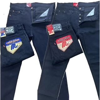 Chen Jeans กางเกงยีนส์ผู้ชาย ขากระบอกเล็ก(ผ้ายืด) มีทั้งแบบซิปและกระดุม สียีนส์มิดไนท์และสีดำ ไซส์ 28-40 นิ้ว พร้อมส่ง