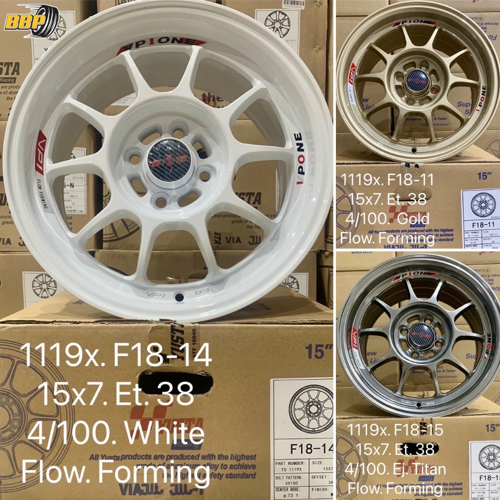 แม็กขอบ 15 Yusta F18 4/100 (4ล้อ) งานล้อเบา