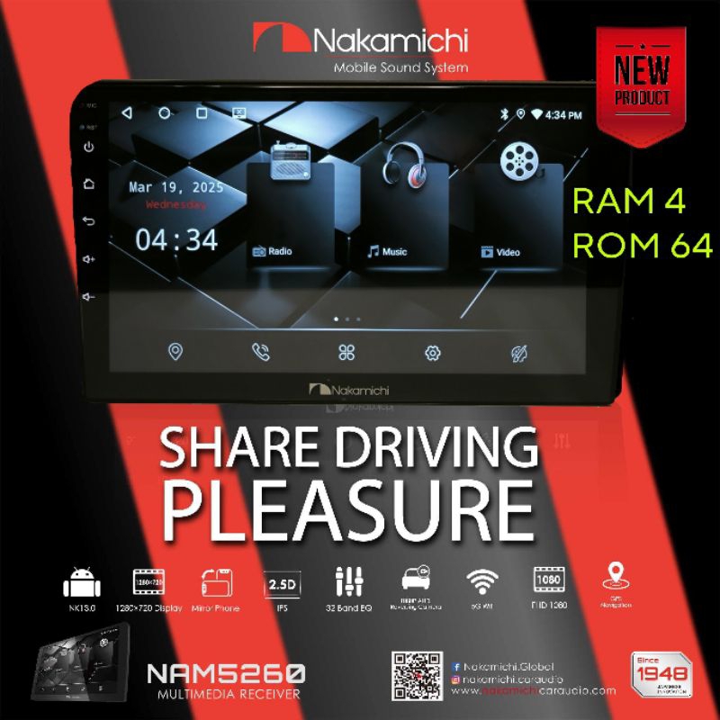 NAKAMICHI NAM5260 จอแอนดรอย์ คุณภาพ🇯🇵สัญชาติ