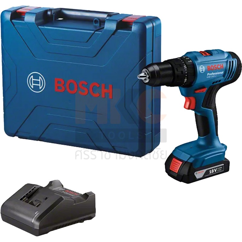Bosch สว่านกระแทก ไร้สาย 18V GSB183-LI ขนาด 10มม. แบต GBA 18V 2.0Ah+แท่นชาร์จ GAL 18V-20 ชุด