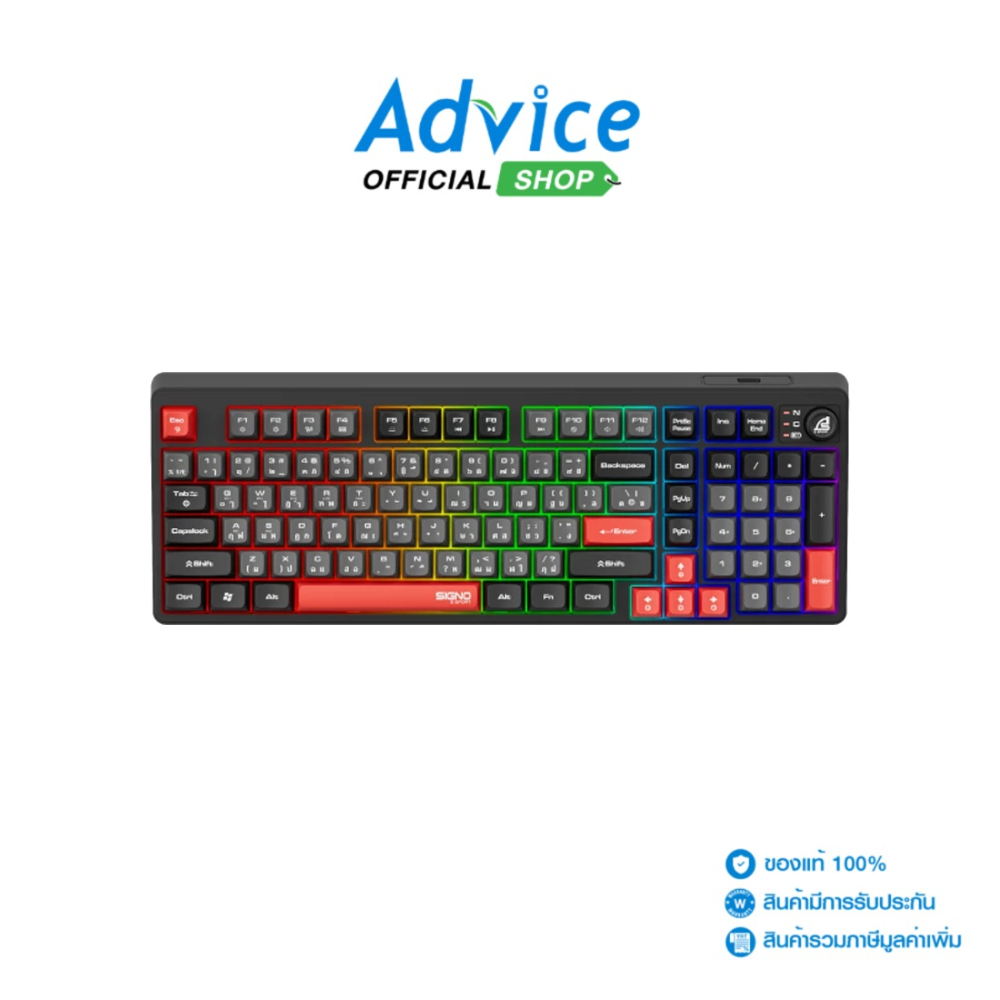 SIGNO KEYBOARD (คีย์บอร์ด) KB-726BLK EXODUS BLACK - A0167188