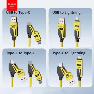 สายชาร์จเร็ว NS65W 1.5M 4 in 1 Cable Fast Charge Type C สายชาร์จในรถ สายชาร์จแบบยืดหดได้ สายเคเบิลชนิด