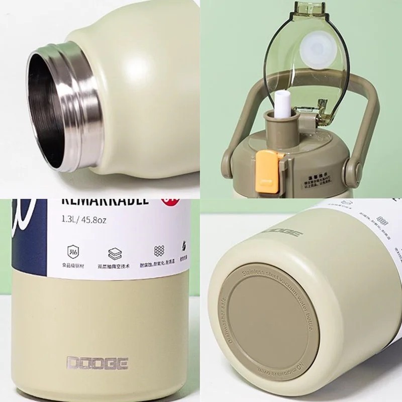 Ubear กระติกน้ำสแตนเลสเกรด316 ขวดน้ำ 1.2L/1.8L กระติกน้ำร้อนเย็นสีสวย ป้องกันความร้อนและความเย็น ความจุใหญ่ - รูปที่ 2