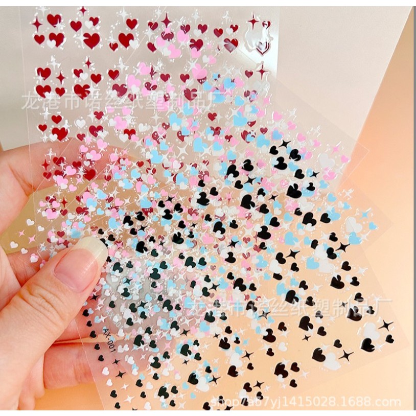 K1.[ไม่มีปก] สติ๊กเกอร์หัวใจตกแต่งเล็บ น้องน่ารัก พร้อมส่งทุกวัน จากไทยค่าาา ไม่มีปกนะค้า