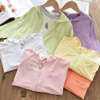Babyonline(Y354)I5/0F0R (ส่งด่วน1วัน)เสื้อคลุมกันแดดกันUVแขนยาวมีหมวกสำหรับเด็ก มีซิป ป้องกันแสงแดด