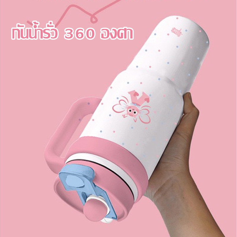 ฟางถ้วยเก็บความร้อน 316 สแตนเลสเซรามิคเคลือบ 1000ML ถ้วยน้ำความจุขนาดใหญ่รถถ้วยแก้วถ้วยเย็นเซรามิคกระติกน้ำร้อนถ้ว-232