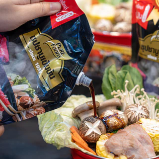 (ฮาลาล) ยกลัง 10ถุง ชาบู น้ำดำ 900g เพียวฟู้สด์ ซุปน้ำดำ น้ำดำ