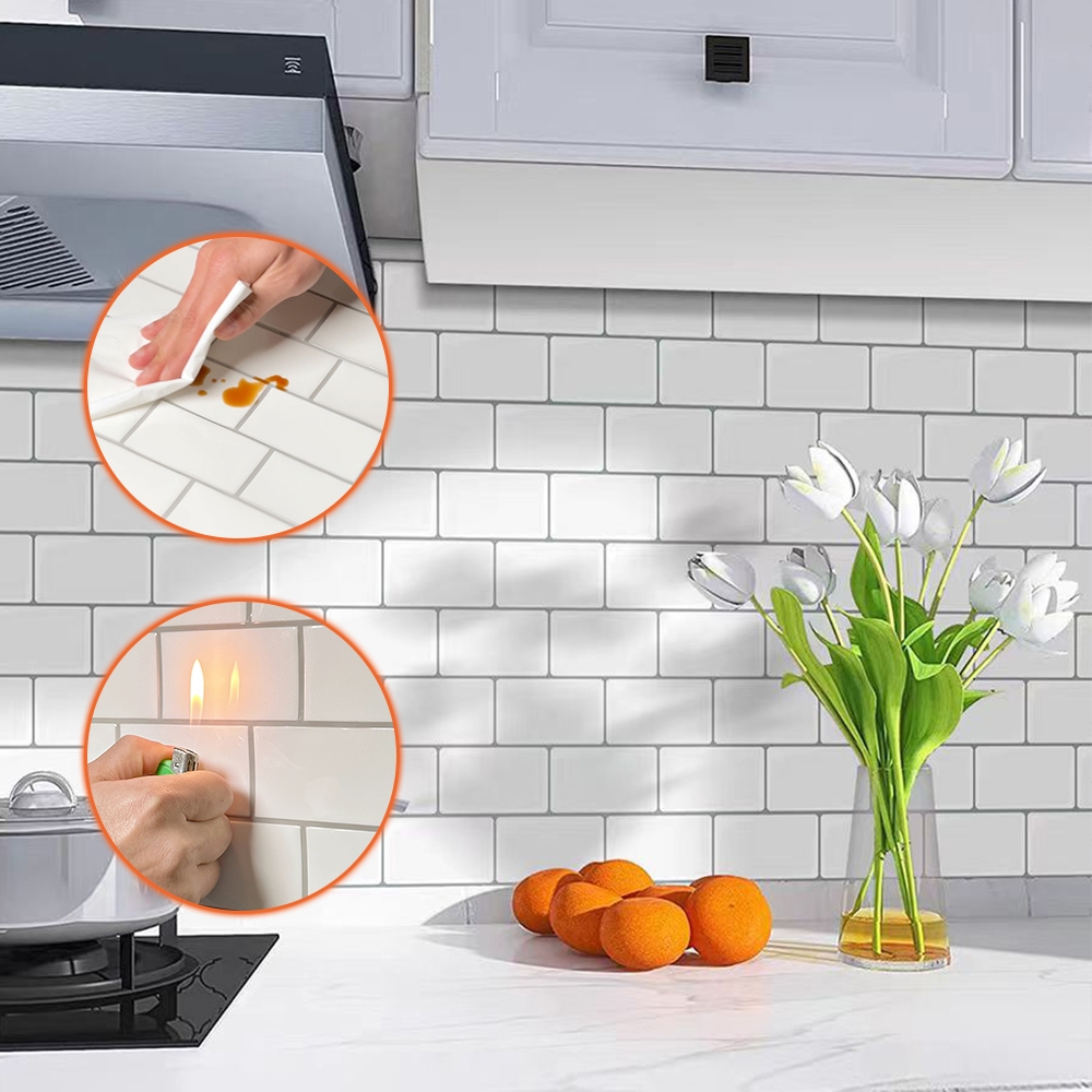 วอลเปเปอร์ห้องครัว 3D Wallpaper โมเสคมีกาวในตัว 30x30cm