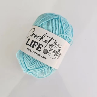 ไหมพรมอะคริลิคคอตตอนนม 4ply Milk cotton yarn หลายสีให้เลือก เนื้อนิ่ม ถักง่าย ถักโครเชต์ พร้อมจัดส่ง