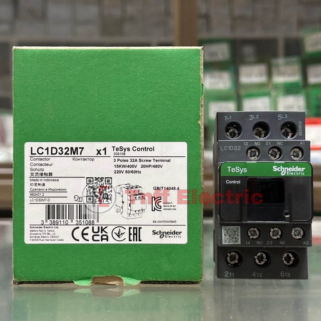 Schneider LC1D32M7, LC1D32B7, LC1D32E7, LC1D32F7, LC1D32Q7 แมกเนติก คอนแทคเตอร์ (1NO + 1NC)