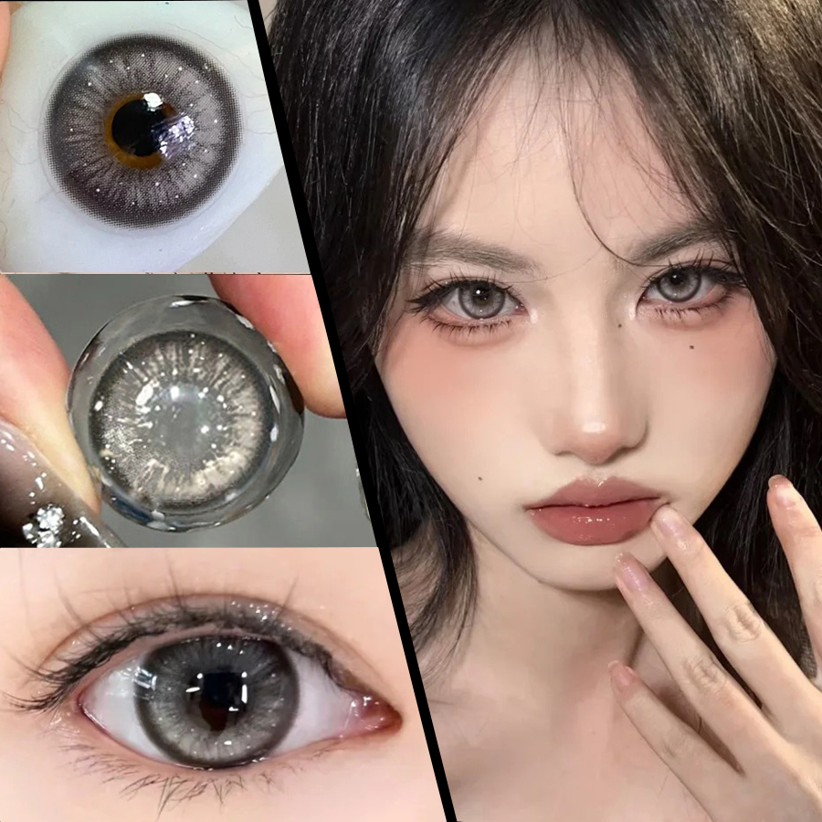 Mill Creek คอนแทคเลนส์สีใช้ได้นาน 1 ปี คอนแทคเลนส์สีดำนำเข้าจากเกาหลี 14.5mm/0.00