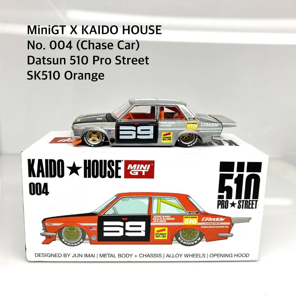 Kaidohouse x MINI GT Chase No. 004 Datsun 510 Pro Street SK510 Orange
