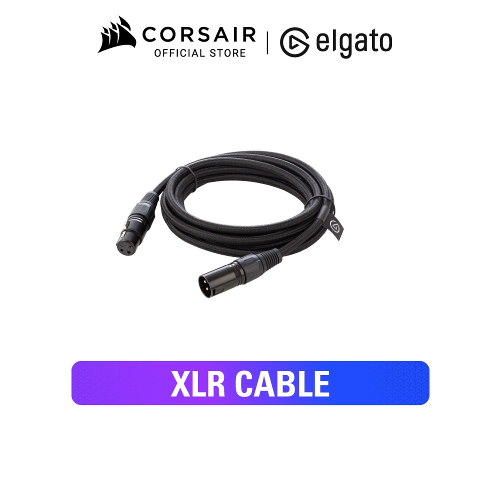 ELGATO XLR CABLE MICROPHONE CABLE - สายไมค์โครโฟน XLR 3-Pin Male To Female สายถัก ขนาด 3 m