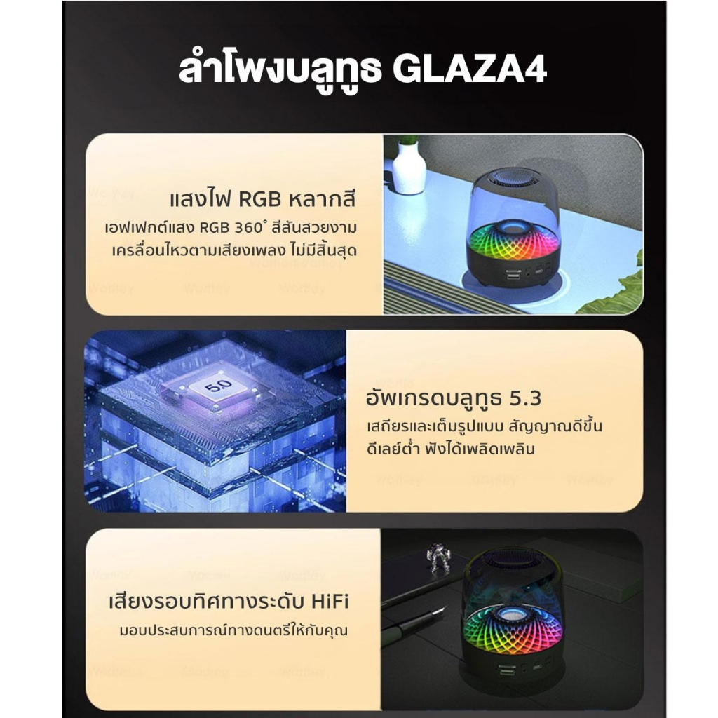 🔥 ลําโพงบลูทูธไร้สาย เสียง 360 องศา โคมไฟ RGB ลําโพง bluetooth ลำโพง ลำโพง jbl ลำโพงคอม เบส ตู้ลําโพง jbl partybox 320