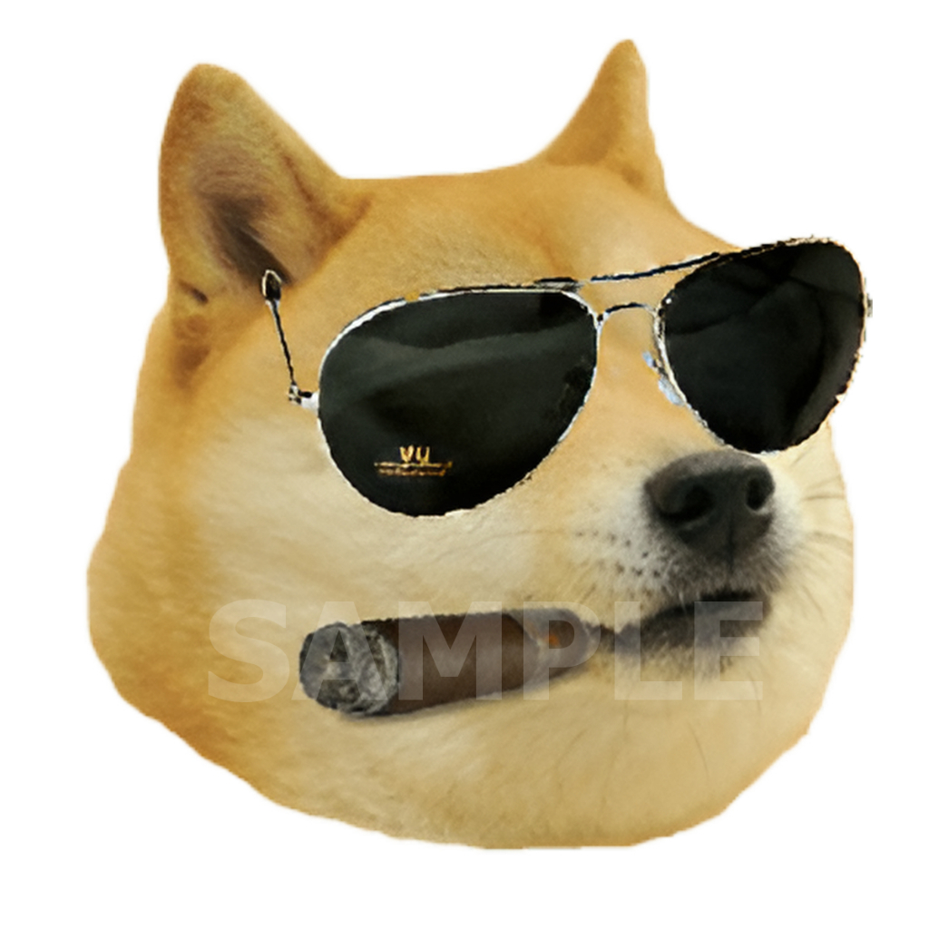 หมาชิบะ มีม สติ๊กเกอร์ 2 แผ่น elon musk meme dogecoin Stickers