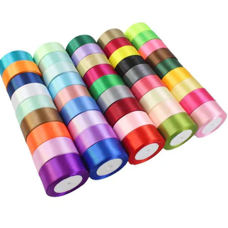 【Korean Style】4cm ริบบิ้นผ้าซาตินขนาด 25 หลา / ม้วนริบบิ้นสี ด้านเดียว กว้าง 40 มม
