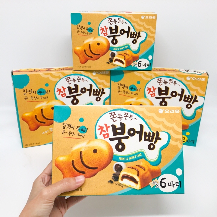 ขนมปังเกาหลี พุงออปัง 174g 6 ชิ้น เค้กเกาหลี เค้กสอดไส้ครีมช็อคโกแลต 붕어빵 ขนมปลา - รูปที่ 2