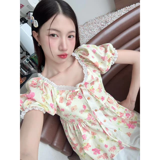 เสื้อแขนตุ๊กตา แต่งลูกไม้รอบคอและแขน -ttm / VB0508