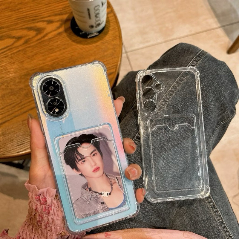 BK RENO เคสใส่บัตรใส OPPO A3 A3X A5S A15 A16 A17 A38 A54 A57 A77 A58 A60 A79 RENO5 RENO6Z RENO10 REN