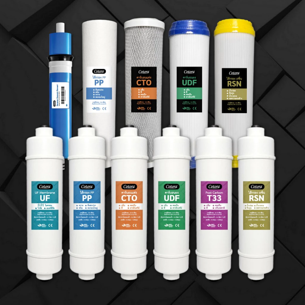 Cotora ไส้กรองน้ำ RO UF PP Resin UDF CTO Post carbon ขนาด 10นิ้ว ครบจบในลิ้งค์เดียว เครื่องกรองน้ำ